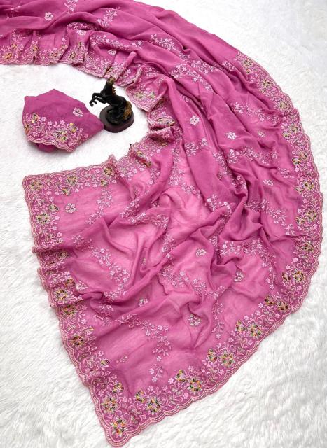 Vastrangan floral embroidery surat ki saree online shopping